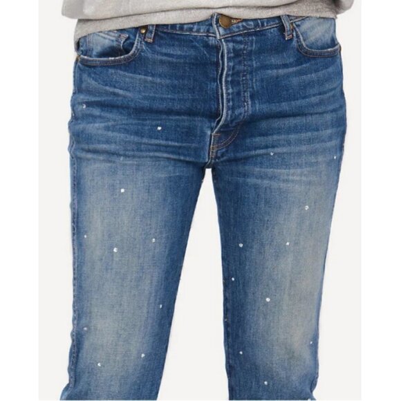 💕THE GREAT💕 The Fellow Jeans Drifter Wash with Rhinestones Button Fly 27 NWT - Picture 6 of 16